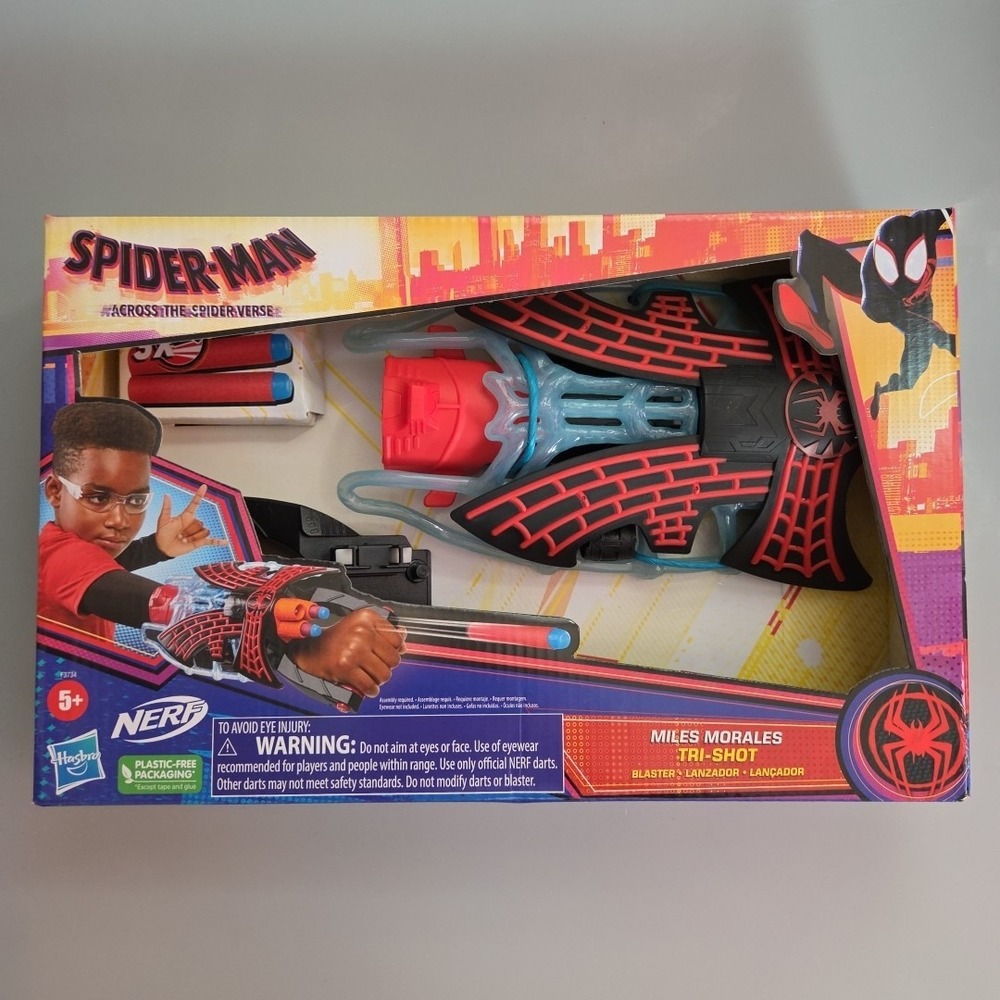 New Nerf Spider Man Across the Spider Universe Miles Morales Tri Shot‎ Blaster